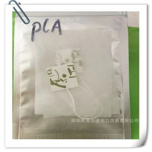 Biodegradable PLA bukan tenunan Pyramid Beg Teh Penapis String Single Dengan Label Telus Beg Teh kosong